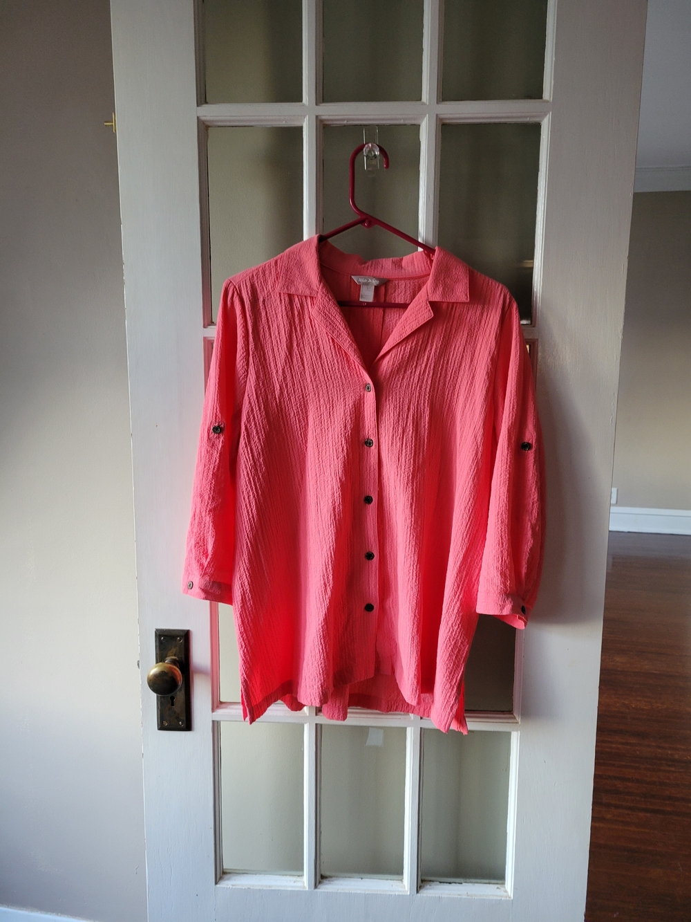 White Stag Women’s Button Up Top Coral Size L 12/14 Work Wear, Casual